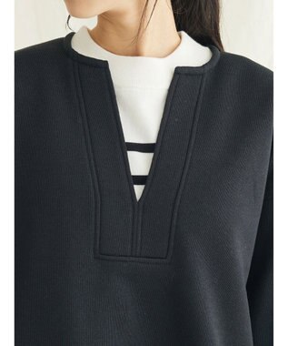 CRAFT STANDARD BOUTIQUE ニットフリースキーネックプルオーバー Black