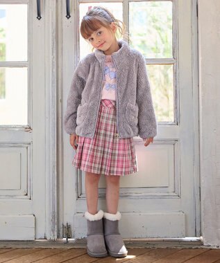 ANY KIDS ネコポケットボアブルゾン ロシアンブルー