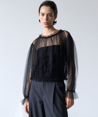  【GOLD LABEL】チュール ギャザーブラウス