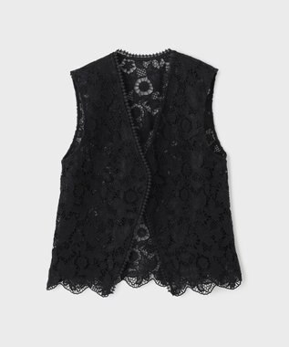 GRACE CONTINENTAL レース刺繍ベスト ブラック
