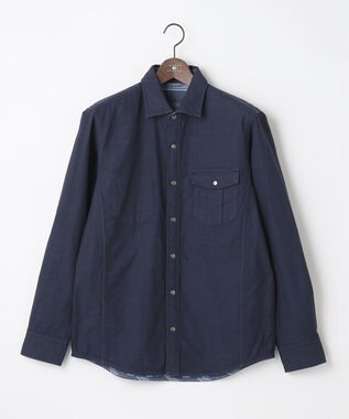 JOSEPH ABBOUD 【人気！1枚で2通りの着こなし】定番 リバーシブルシャツ ネイビー系