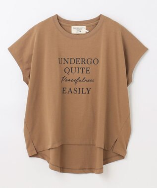 ANY 【UVケア/接触冷感】チュニック丈半袖ロゴTシャツ モカ