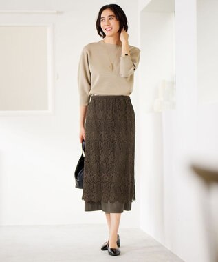 自由区 S 【WEB限定カラーあり・洗える】ドライコットンハイゲージプルオーバー ニット ベージュ