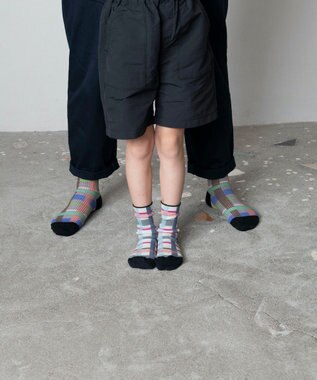 TRICOTE CHECK LINK SOCKS／チェックリンクソックス 95GRAY