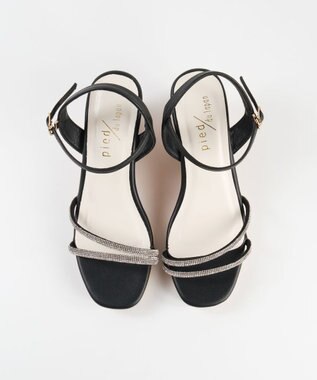 BONTRE 【pied du lapan/ピエドラパン】ビジューベルトウエッジサンダル/50756ZI ブラック