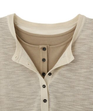 YECCA VECCA 【2点SET】ヘンリーネックスラブシアーニット Light Beige