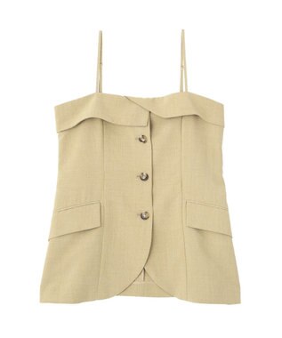 earth music&ecology 【セットアップ対応】フラップボタンビスチェ Light Beige