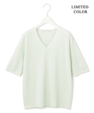 ICB L 【WEB限定カラーあり】 シンセティックハイゲージ 半袖ニット アイスグリーン系［WEB限定］