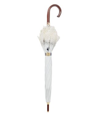 MOONBAT 【遮光/晴雨兼用日傘】POLO RALPH LAUREN(ポロ ラルフローレン) エンブフリル 長傘 遮熱 UV オフホワイト