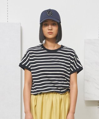 J.PRESS YORK STREET 【WOMEN】ボーダーキャップスリーブ Tシャツ
