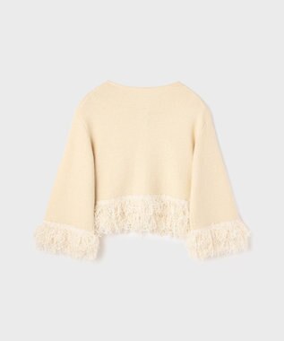 GRACE CONTINENTAL ラメフェザーフリンジカーディガン キナリ