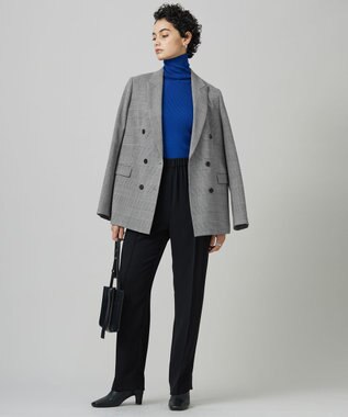 ICB L ウール2WAYストレッチ ダブルブレストジャケット グレンチェック系