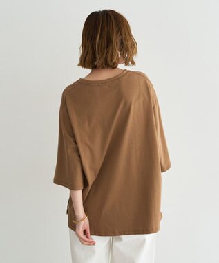 YECCA VECCA 【UVカット】ワイドスリーブ箔プリントTee Dark Beige