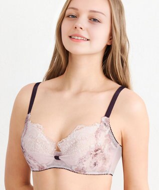 WACOAL ブラジャー 【リボンブラ 脇すっきり】 脇高設計 着やせシルエット 動いても谷間キープ Gカップまで対応 大きいサイズ レディース BXB443 /ワコール ピンク