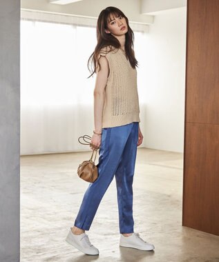 ICB チェーン付きミニ巾着バッグ ベージュ系