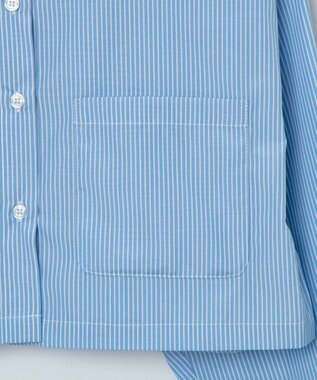 WEGO カラーショートシャツ ブルーストライプ