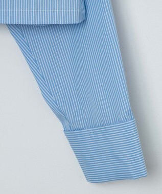 WEGO カラーショートシャツ ブルーストライプ