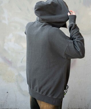 WEGO ヴィンテージウォッシュパッチワークBIGZIPパーカー スミクロ