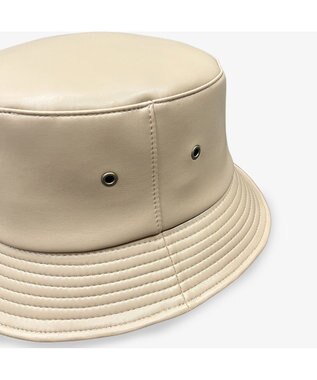林八百吉商店 un chapeau  エコレザーバケットハット ベージュ