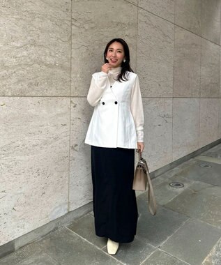 Green Parks AnriettMusee ネック切替デザインベスト Off White