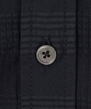 JOSEPH HOMME ドビーチェックストレッチ　ウイングカラーシャツ ネイビー系