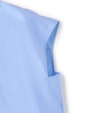 ICB セシェシルキーローン フレンチスリーブボウタイブラウス スカイブルー