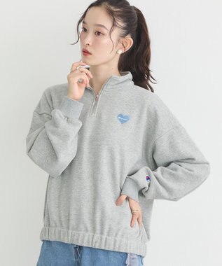 earth music&ecology Ｃｈａｍｐｉｏｎ×ｅｍａｅハーフジップハートスウェット