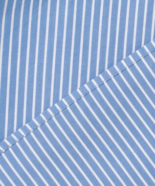 J.PRESS MEN パッチフラップ マルチストライプ バンドカラーシャツ サックスブルー系1