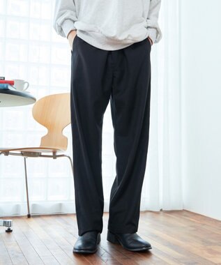 WEGO 【ウエストゴム】TRイージーストレートパンツ ブラック