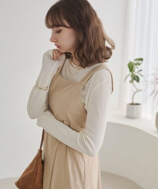 WEGO 【ANGIE VINTAGE】バックベルトジャンパースカート ベージュ