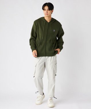 OP／FILA 【ocean pacific】ニットジップパーカー カーキ