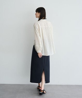 YECCA VECCA ダンボールニットナロースカート Navy