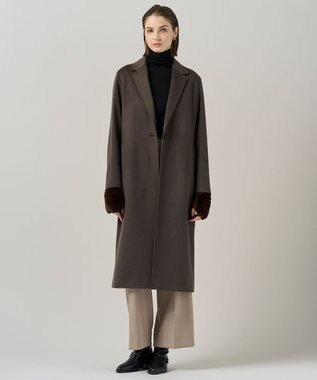 ICB ピュアカシミヤ チェスターコート チャコール系