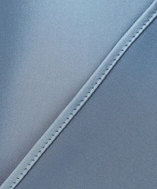 UNFILO L サテン バンドカラーシャツ スモーキーブルー