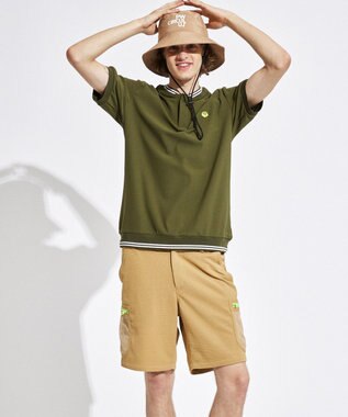 PW CIRCULUS 【MEN】ベースボールカラーポロシャツ カーキ系