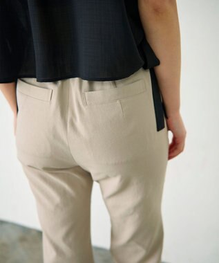 GRACE CONTINENTAL スリムフレアパンツ ベージュ