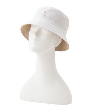 MOONBAT FURLA(フルラ)リバーシブルバケットハット 帽子 無地 UVカット 手洗い可能 ホワイト