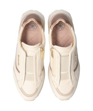 INTER-CHAUSSURES 【BUSSOLA】サイドジップスニーカー アイボリーコンビ