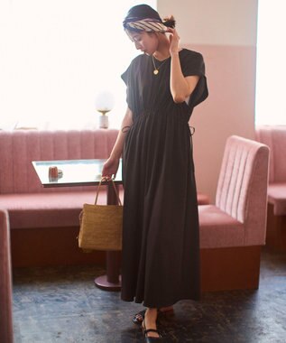 UNFILO BREEZEMOVE ウエストドロストワンピース ブラウン