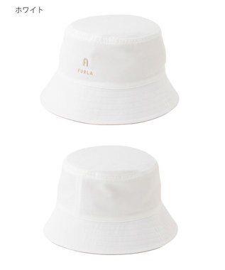MOONBAT FURLA(フルラ)リバーシブルバケットハット 帽子 無地 UVカット 手洗い可能 ホワイト