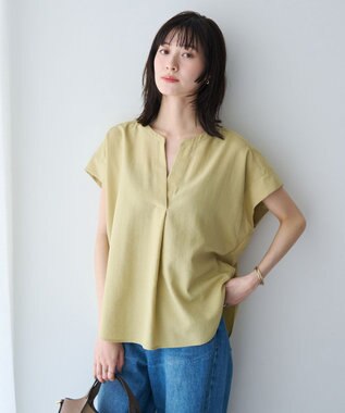 YECCA VECCA 【マシンウォッシャブル】サラサラスキッパーブラウス Yellow