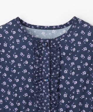 組曲 KIDS 【110-140㎝】フラワーパッチワークワンピース ネイビー系