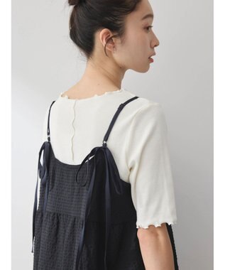 earth music&ecology バックリボンキャミワンピース Black