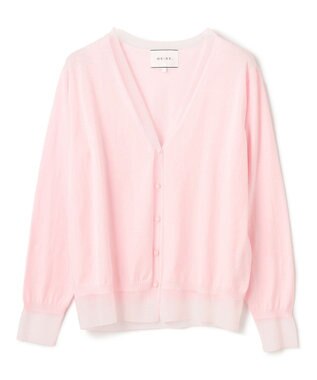 BEIGE， 【洗える】JULIE / シルク混シアーVネックカーディガン Pink