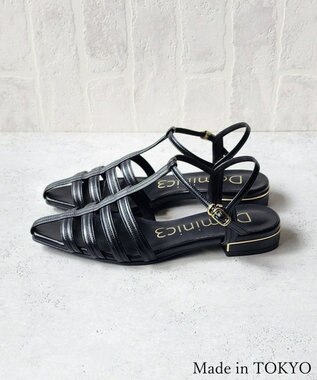 Dominic3 バイカラー Tストラップサンダル