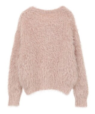 AMERICAN HOLIC シャギーニットクルーネックカーディガン Pink