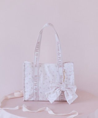 Maison de FLEUR ピンクマニアフラワープリントトートバッグ Pink