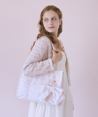 Maison de FLEUR ピンクマニアフラワープリントトートバッグ Pink