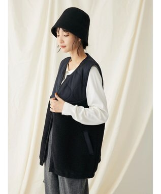 CRAFT STANDARD BOUTIQUE キルティングボア切替ベスト Dark Navy