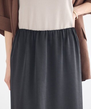 earth music&ecology サテンレーススカート Black